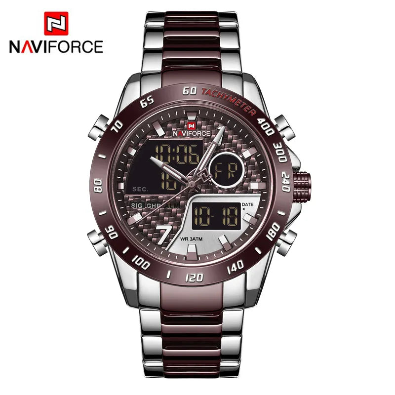 Reloj digital deportivo militar para hombre NAVIFORCE, reloj de pulsera de cuarzo para niño con luz LED, reloj impermeable para hombre Relogio Masculino