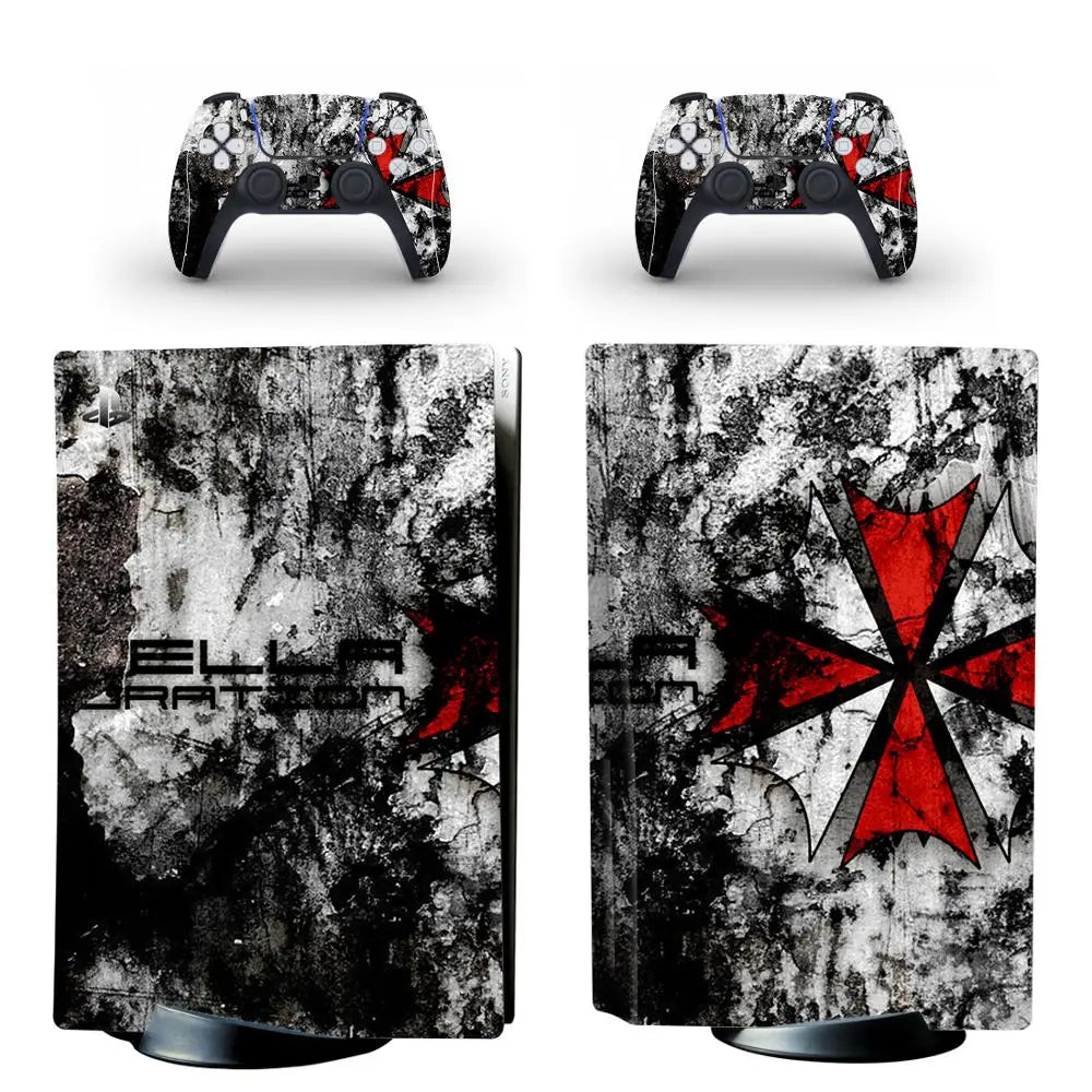 Umbrella PS5 Standard Disc Edition Skin Sticker Decal Cover for Console & Controller PS5 Skin Sticker Vinyl