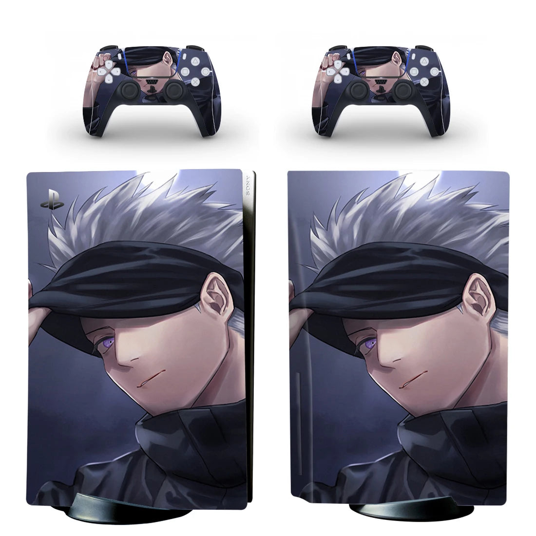Adhesivo decorativo de Jujutsu Kaisen para consola PS5 (versión disco) y 2 controles, vinilo para PS5