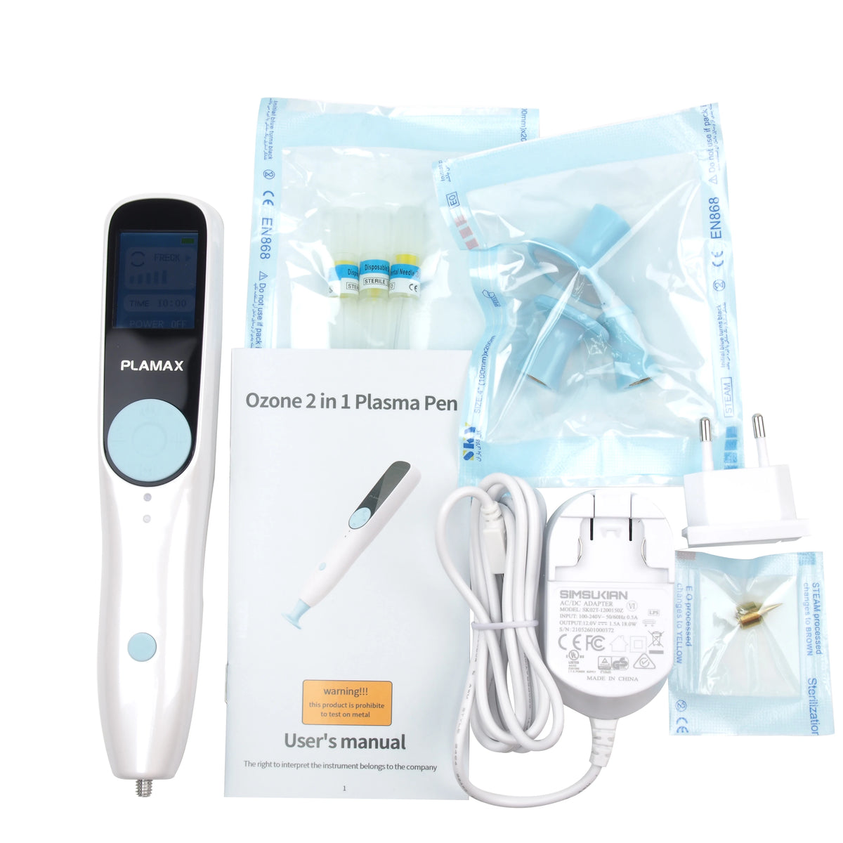 Plamax-Bolígrafo de ducha de Plasma con fibroblasto de ozono, 2 en 1, eliminador automático de verrugas, pecas, topos, levantamiento de párpados, eliminación de acné, dispositivo de cuidado de la piel