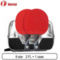 Raqueta de ping pong profesional KOKUTAKU ITTF de 4/5/6 estrellas, raqueta de tenis de mesa de carbono, juego de paletas de murciélago, espinillas en goma con bolsa