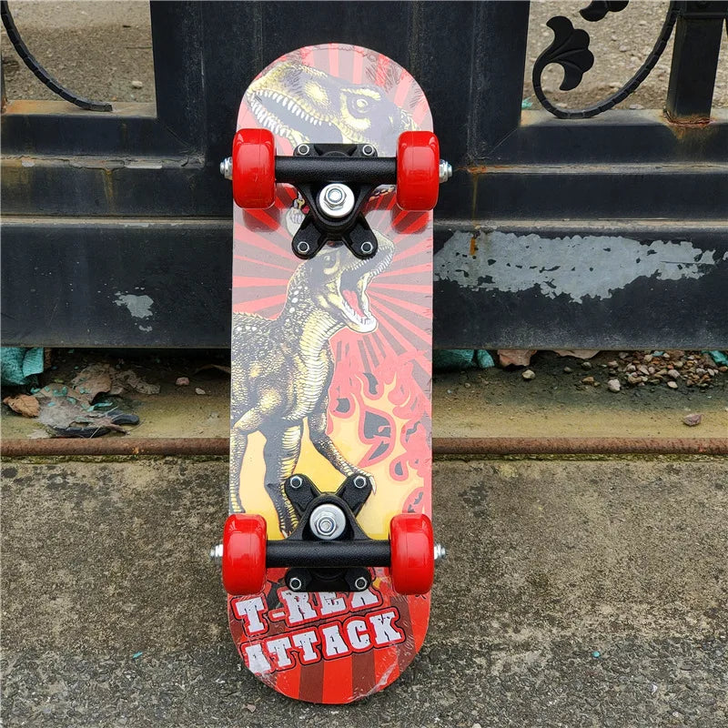 Monopatín para niños de 43cm, tabla de Skate de doble roca de arce, patin para niños, patines adhesivos de dibujos animados, patines para niños, Longboard