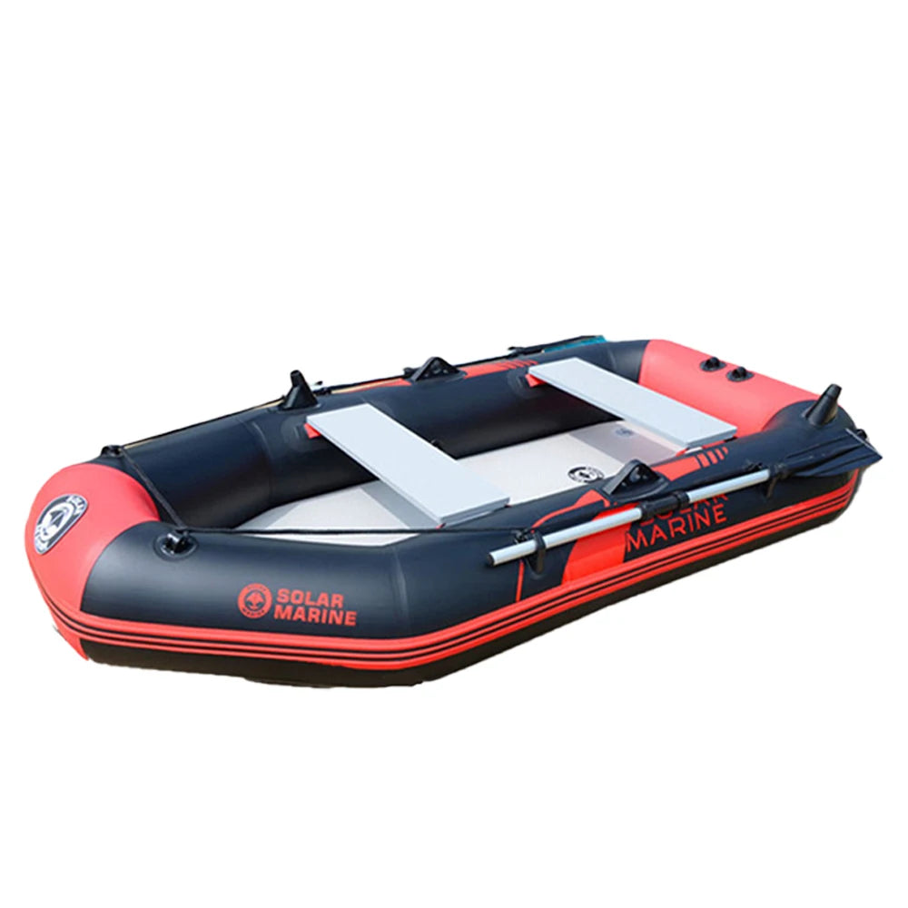 Solarmarine B230-3 Barco de pesca inflable de PVC, kayak de carreras, canoa con accesorios gratuitos para deportes acuáticos al aire libre, 3 personas