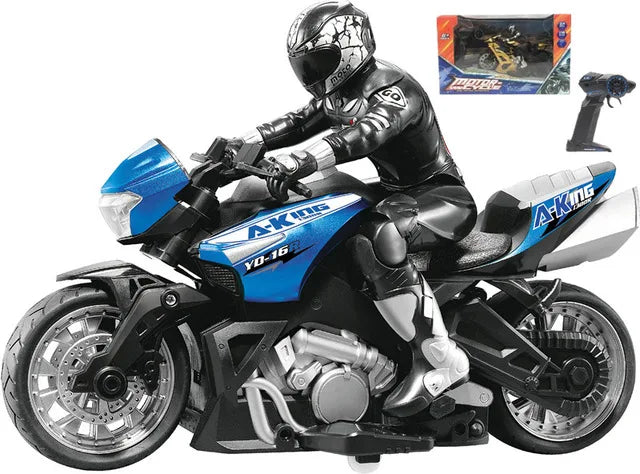 Motocicleta de acrobacias a control remoto de alta velocidad, coche de deriva con rotación de 360 grados, modelo de motocicleta de carreras con 60 minutos de autonomía