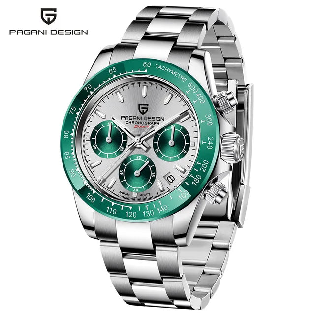 PAGANI DESIGN New 40 Men's Quartz Watch Sapphire Luxury Chronograph Stainless Steel Waterproof Men's Was Watch Relogio Masculino