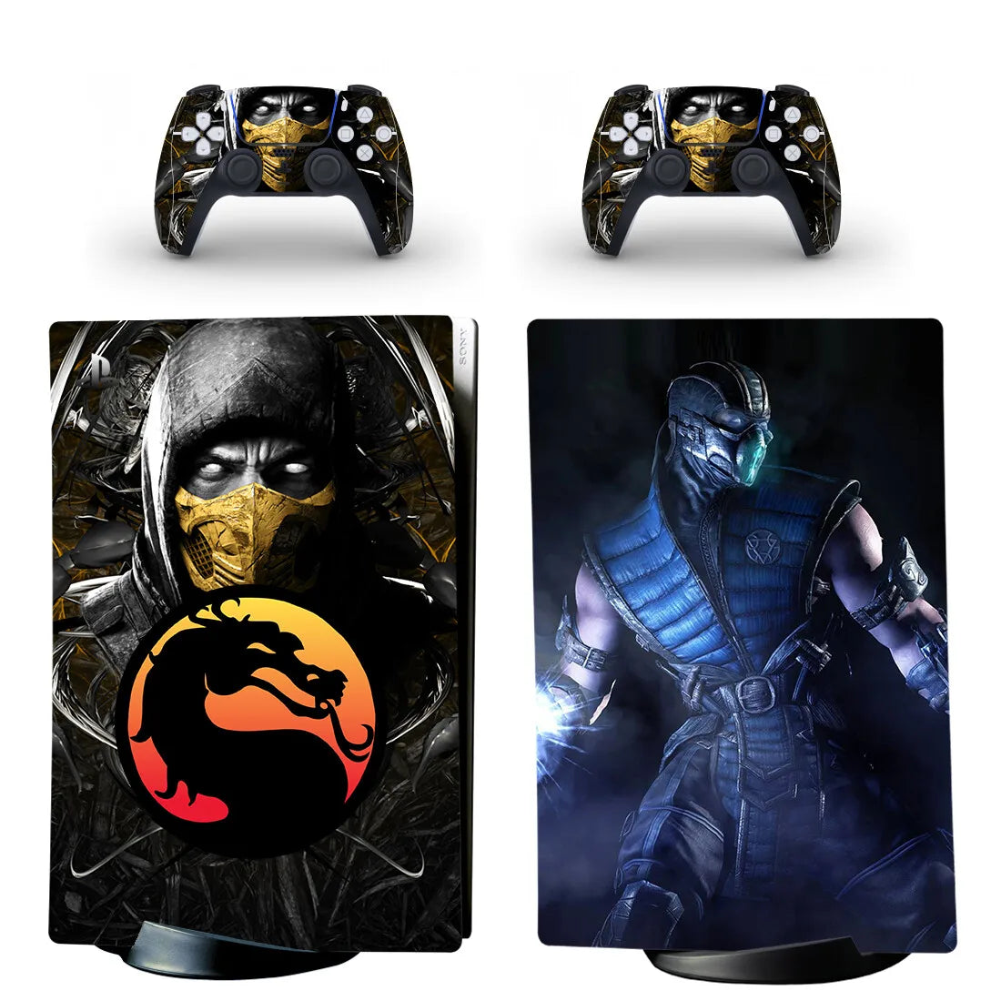 Adhesivo vinílico de Mortal Kombat para consola PS5 Digital Edition y 2 mandos, funda protectora (skin)