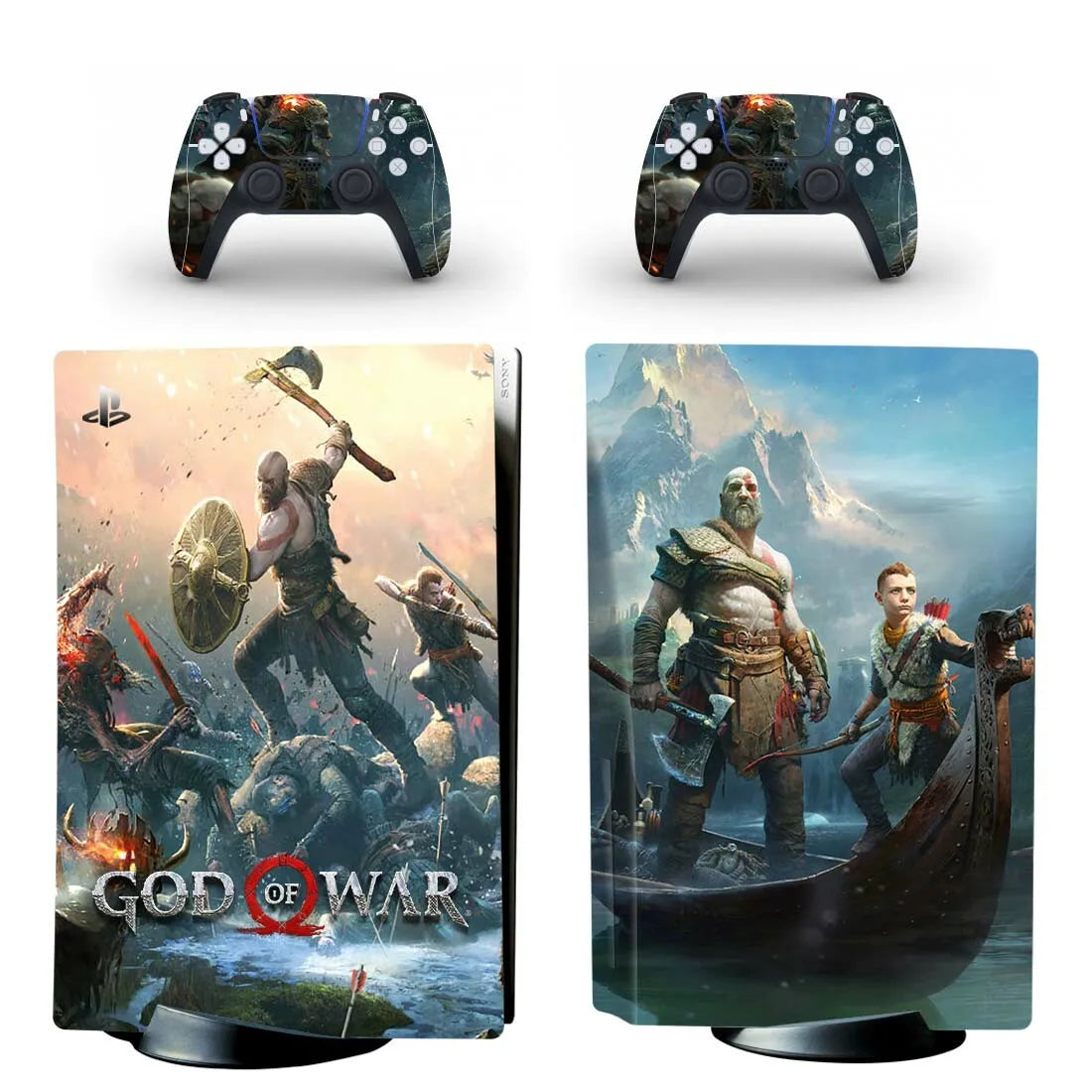 Adhesivo de vinilo para consola y mando PS5 edición disco - Diseño God of War