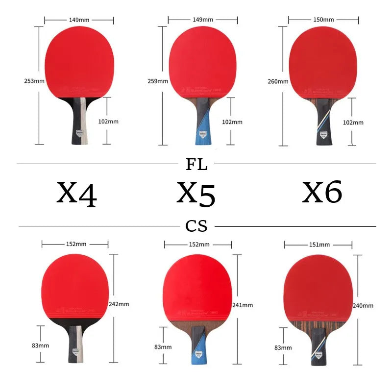 Raqueta de ping pong profesional KOKUTAKU ITTF de 4/5/6 estrellas, raqueta de tenis de mesa de carbono, juego de paletas de murciélago, espinillas en goma con bolsa