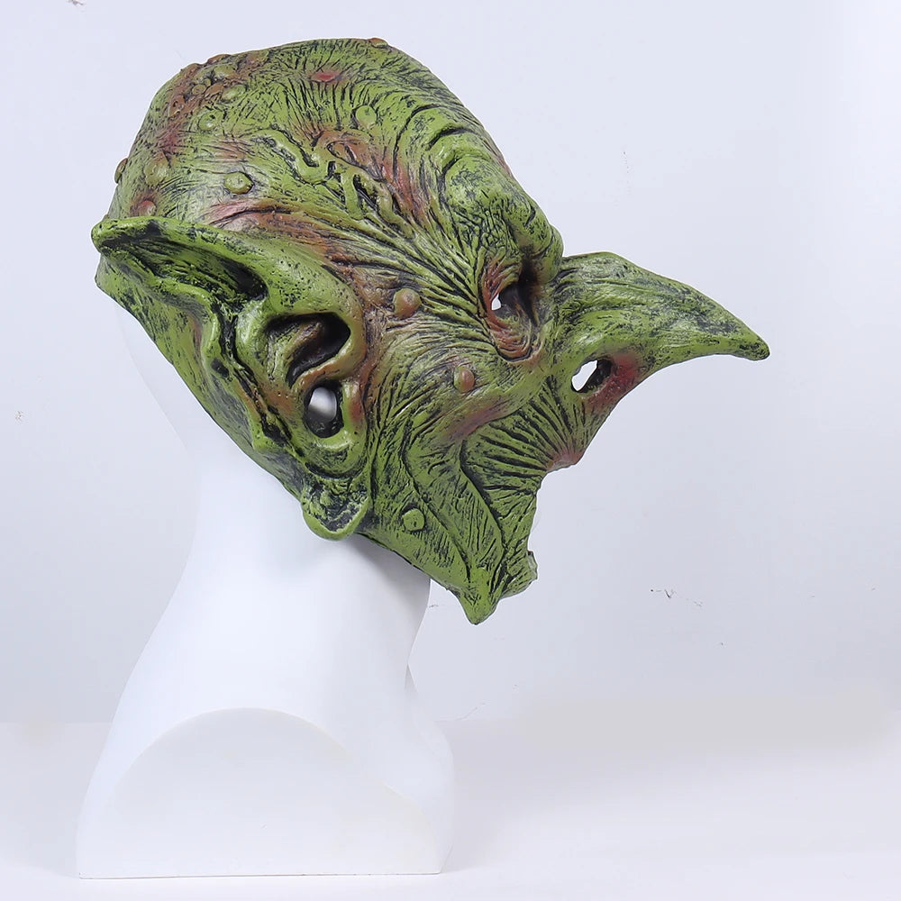 Máscara de Goblin para disfraz de Halloween, máscara facial de Gnomo Greepy, goblinoide de látex, utilería para casco de Carnaval