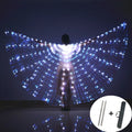 Alas LED para danza del vientre, alas de Isis para Halloween, accesorios, lámpara LED brillante, alas, accesorios para disfraces de danza del vientre, palos para adultos y niños