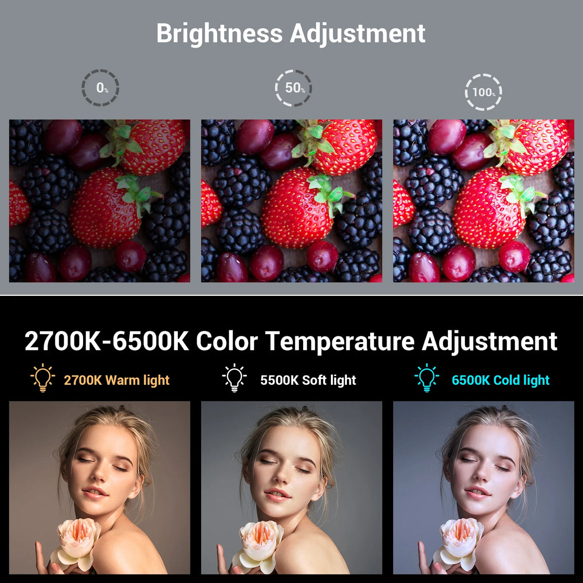 SmallRig-Luz LED portátil para cámara de vídeo, 96 cuentas LED para fotografía, iluminación de vídeo, recargable, 2200mAh, CRI 95 + 2700-6500K