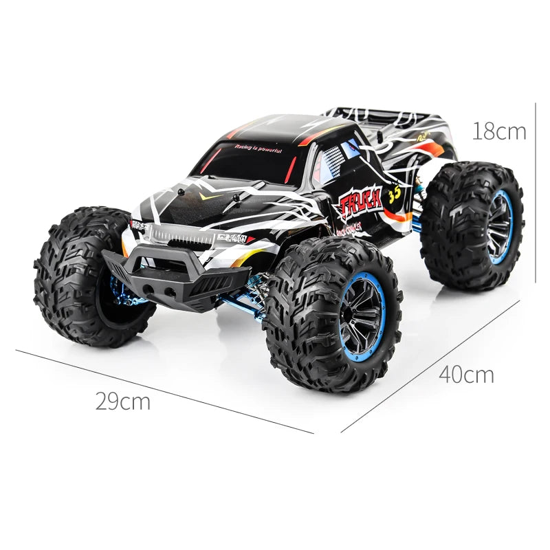 Coche de Carreras RC sin Escobillas de 80 KM/H, Aleación de Metal, Alcance de 200 M, Buggy de Carreras Todoterreno, Camión RC con Amortiguación, Vehículo RC