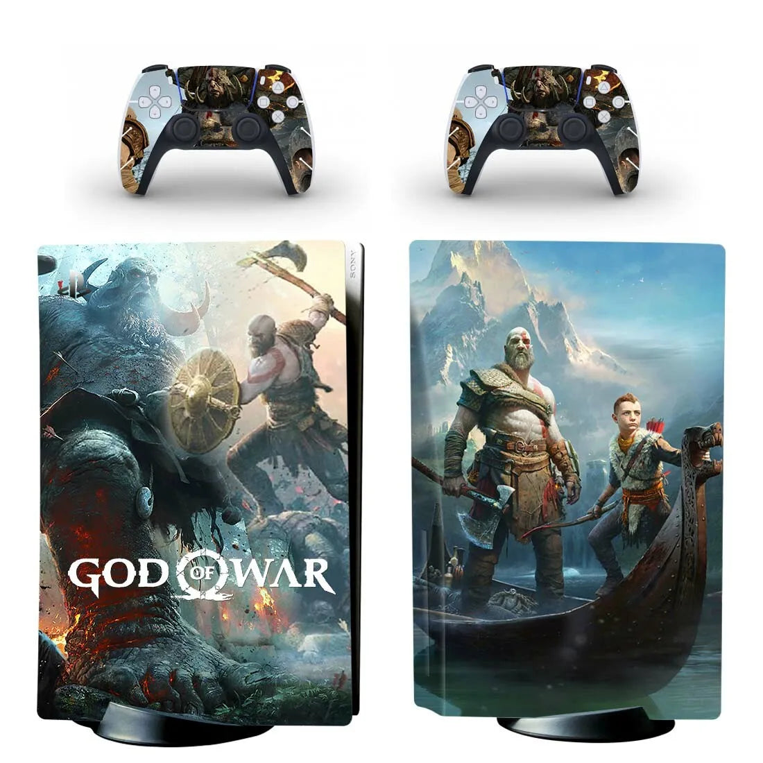 Adhesivo de vinilo para consola y mando PS5 edición disco - Diseño God of War