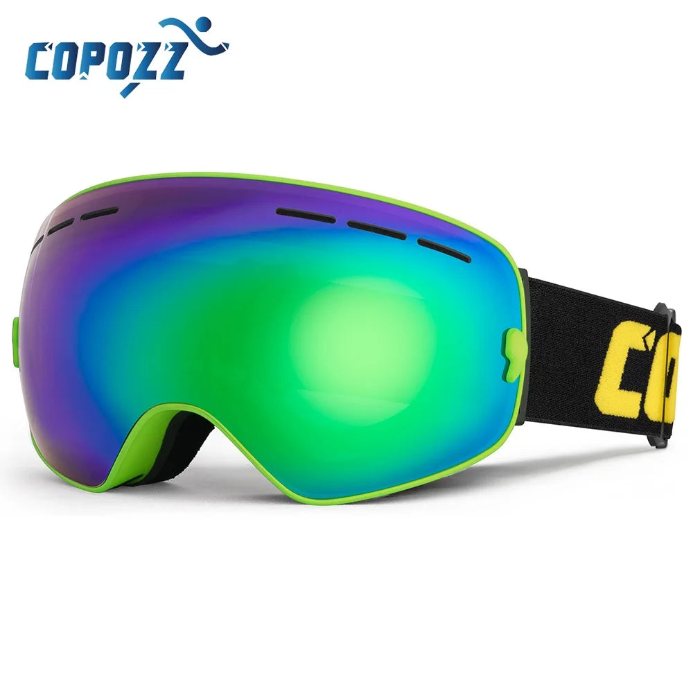 Marca COPOZZ, gafas de esquí de doble capa UV400, gafas de esquí grandes antiniebla, máscara de esquí, Snowboard, gafas de nieve para hombres y mujeres, GOG-201 Pro