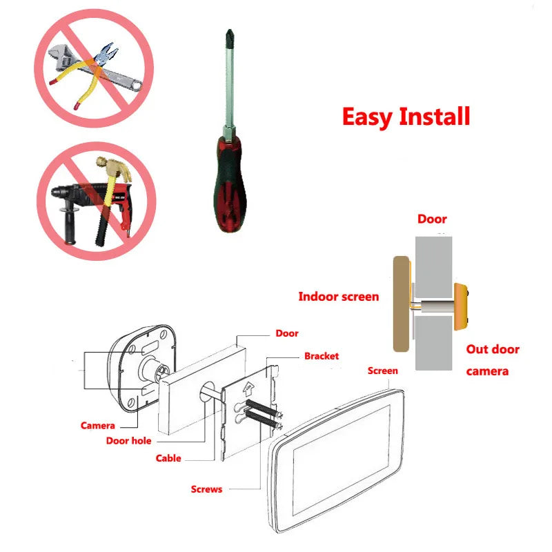 Video mirilla timbre cámara Video-ojo grabación automática anillo electrónico vista nocturna visor de puerta Digital entrada seguridad del hogar