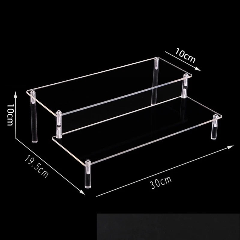 Soporte de exhibición de acrílico de 1 a 5 niveles, estante elevador transparente para cupcakes, perfumes, decoración de muñecas y organizador de figuras Amiibo y Funko POP