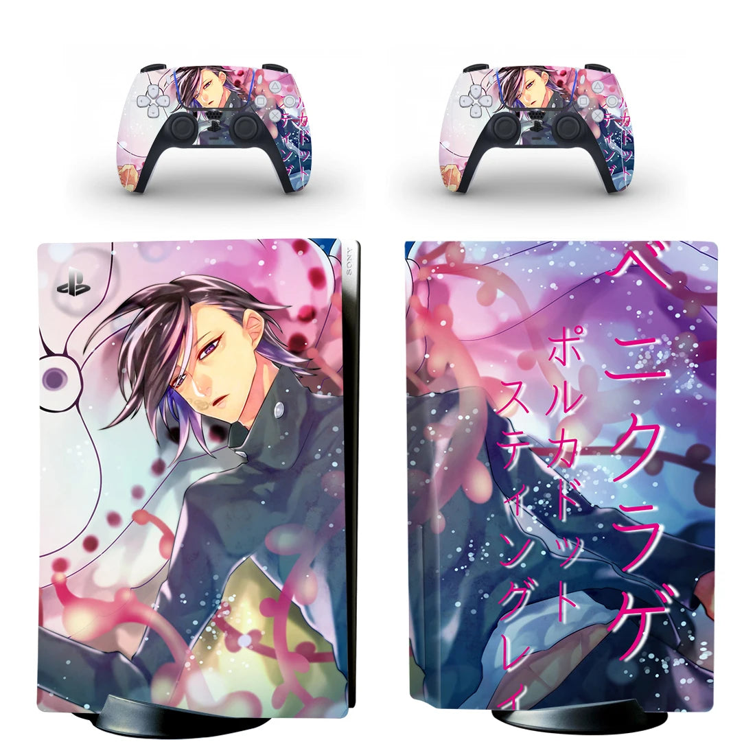 Adhesivo decorativo de Jujutsu Kaisen para consola PS5 (versión disco) y 2 controles, vinilo para PS5