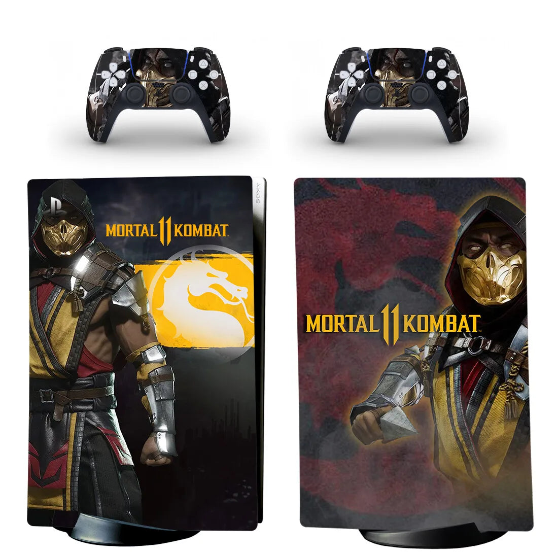 Adhesivo vinílico de Mortal Kombat para consola PS5 Digital Edition y 2 mandos, funda protectora (skin)