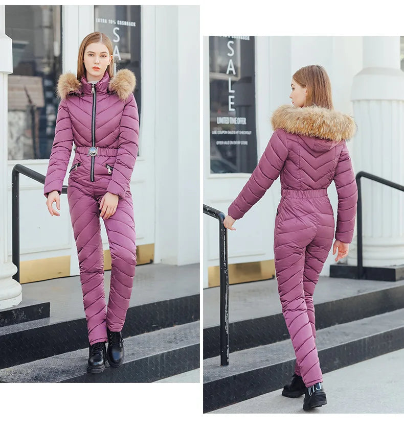Traje de esquí de una pieza para mujer, Mono de esquí cálido, trajes de snowboard para mujer, trajes de nieve al aire libre, monos de invierno, nueva moda