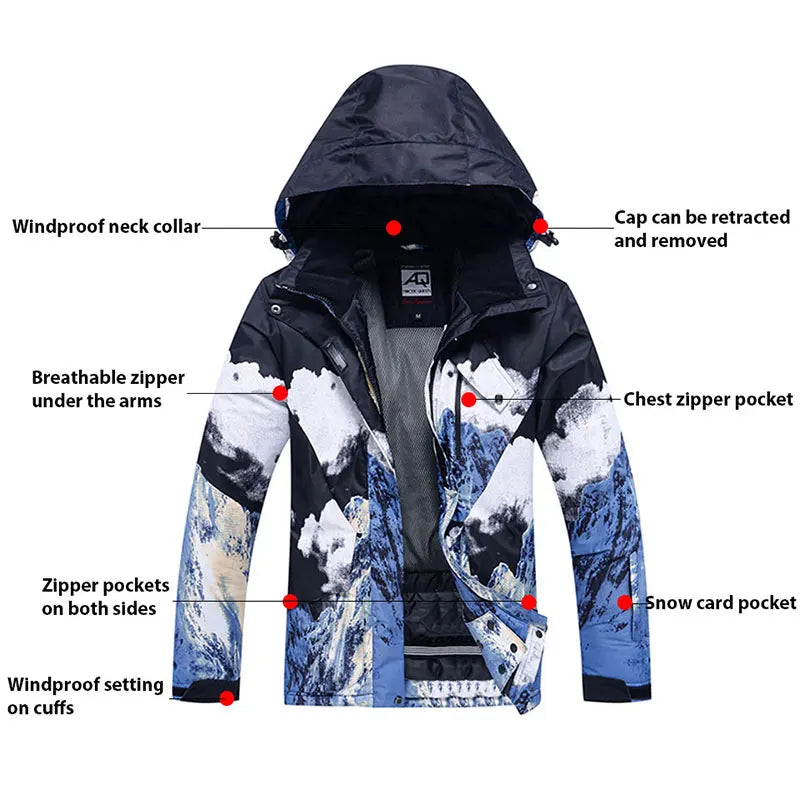 Nueva Ropa de Nieve para Montaña, Trajes de Esquí para Hombres, Mujeres y Parejas, Traje de Snowboard Impermeable y Cortavientos, Chaqueta de Esquí y Overol