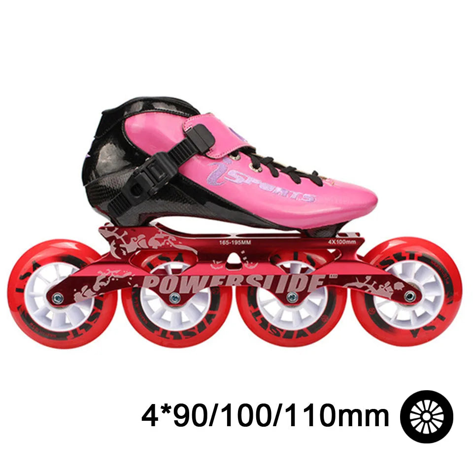 Patines en línea de velocidad ISPORTS, patín de competición de fibra de carbono, Patines de patinaje de carreras callejeras de 3*125mm o 4*100/110mm