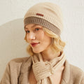 MERRILAMB-Sombrero de Cachemira para mujer, gorros gruesos y cálidos con orejeras, capucha, de punto, 100%