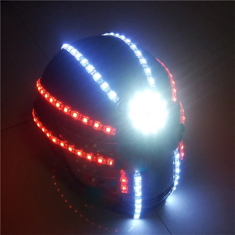 Ropa LED que cambia de color rgb, traje de robot luminoso led futuro, puesta en escena, disfraz iluminado, casco, Bar, club nocturno
