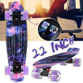Monopatín de 22 pulgadas, tablero de crucero, 22 "X 6", Retro, Longboard, Skate, gráfico de galaxia, luz Led completa, regalo de Navidad para niño y niña