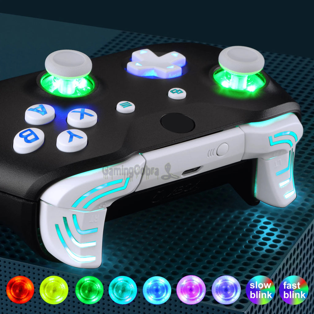 Kit de LED eXtremeRate Luminated DTFS (DTF 2.0) para mando Xbox One S/X, con sticks analógicos y botones de símbolos clásicos