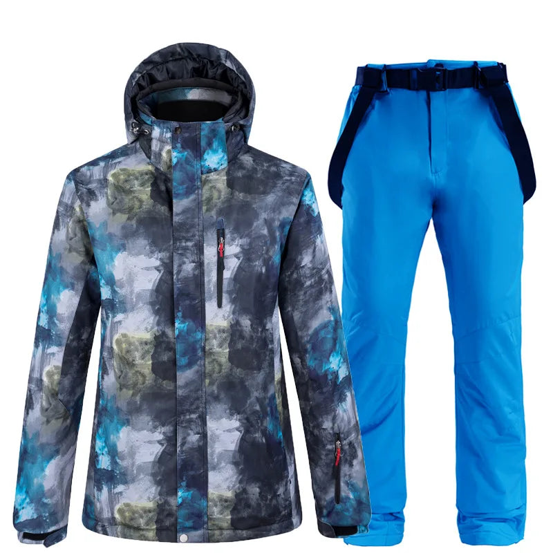 Nuevo Traje de Esquí para Hombre, Super Cálido, Impermeable, Cortavientos, Chaqueta de Snowboard, Trajes de Nieve de Invierno, Conjuntos de Esquí y Snowboard para Hombre