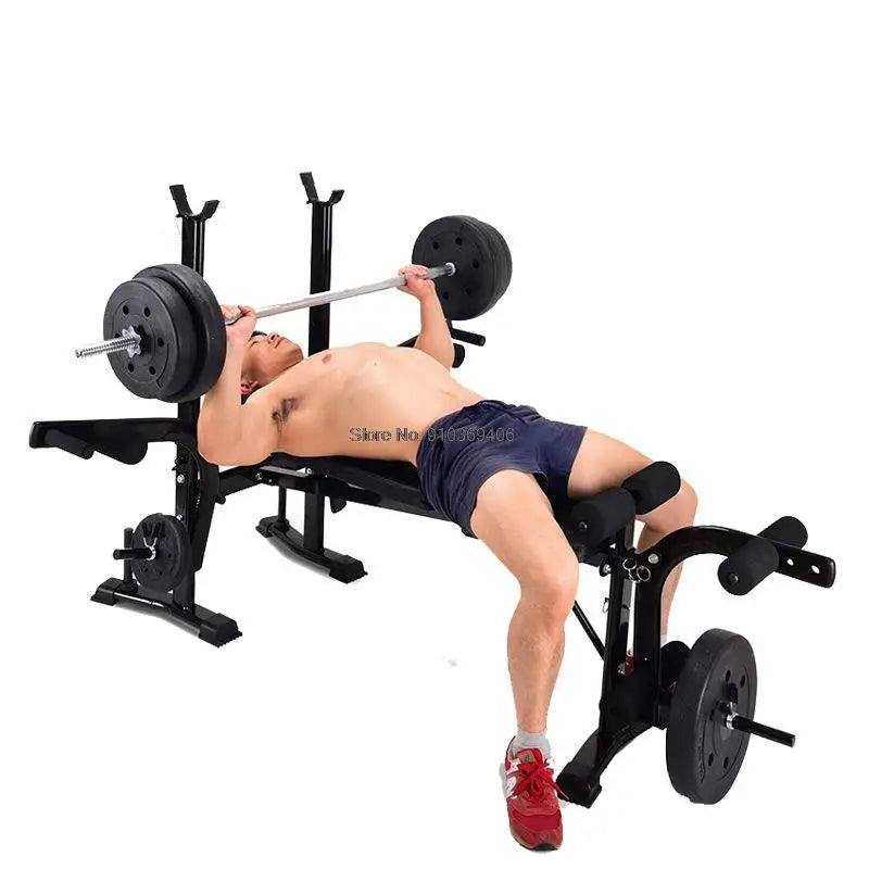 Dispositivo de entrenamiento integral multifuncional, equipo de fitness para el hogar, prensa plegable para banco de cama de levantamiento de pesas
