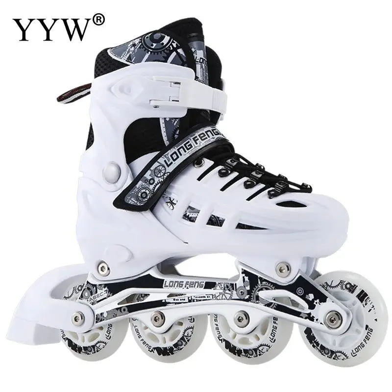 Zapatos de patinaje en línea para niños y adultos, zapatillas deslizantes, Flash, 4 ruedas, patinaje al aire libre, entrenamiento, gimnasio, deportes, tamaño ajustable