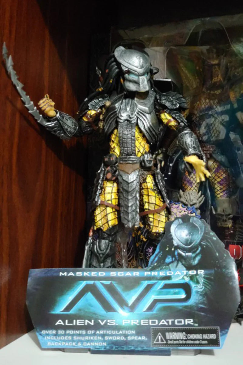 Figura de acción de Predator Scar enmascarado de NECA, figura de Predator Celtic Scar, modelo coleccionable, juguete de regalo, 18 cm