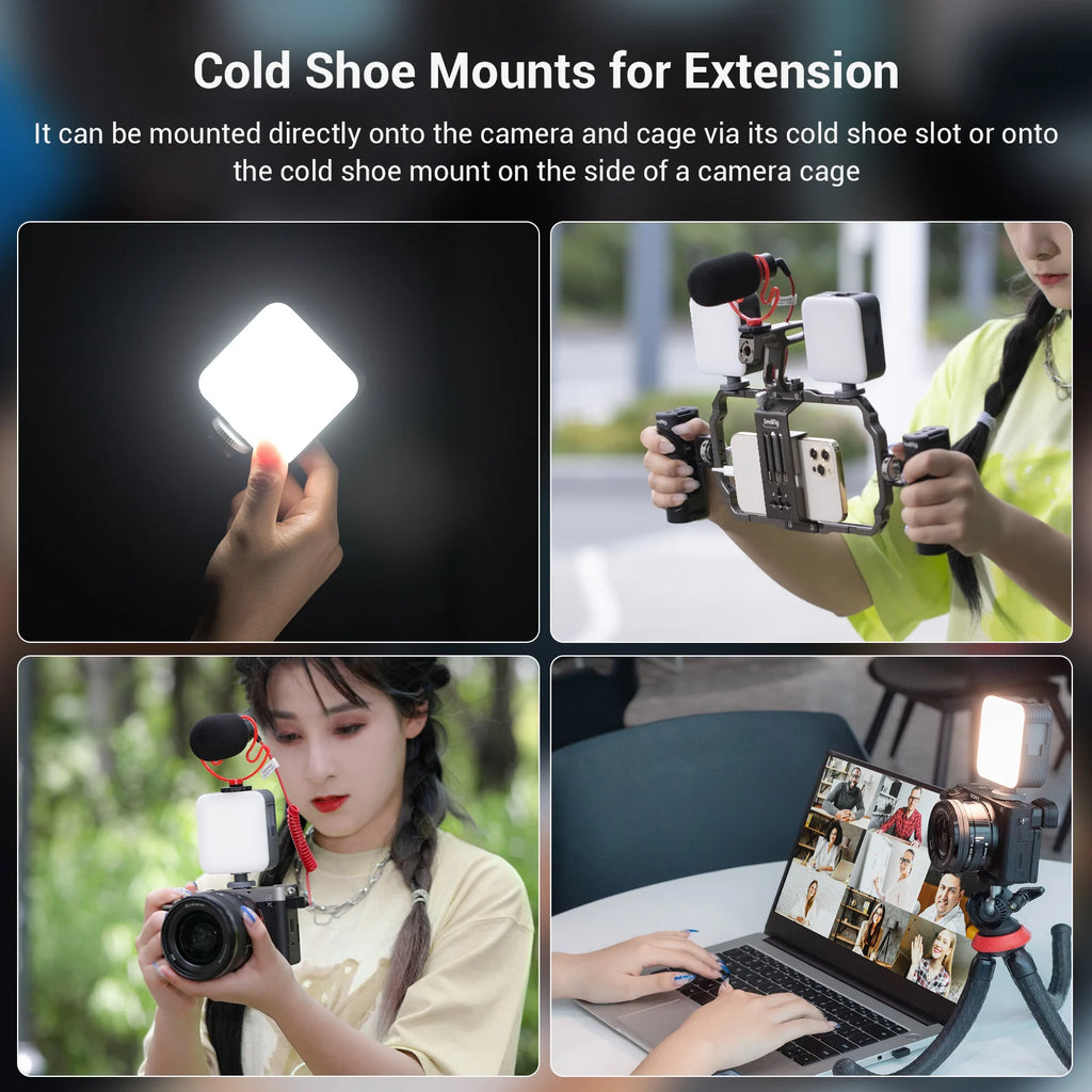 SmallRig-Luz LED portátil para cámara de vídeo, 96 cuentas LED para fotografía, iluminación de vídeo, recargable, 2200mAh, CRI 95 + 2700-6500K
