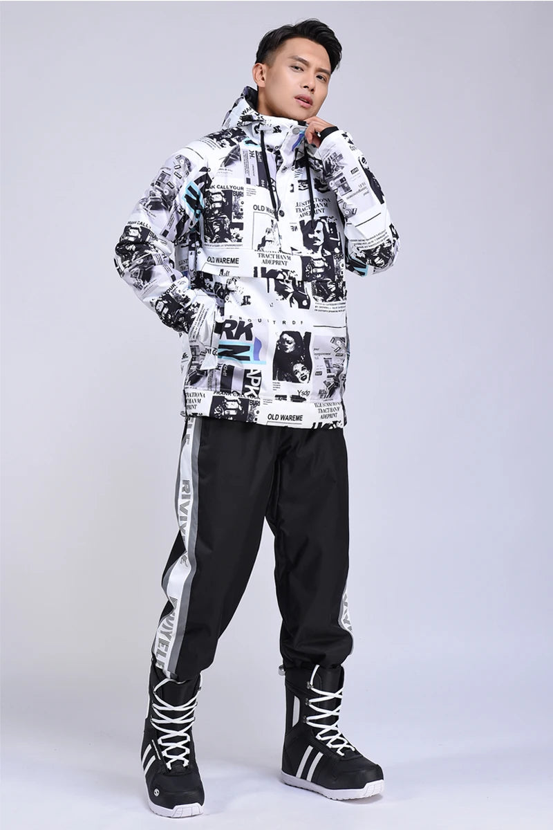 Traje de esquí para hombre y mujer, conjunto cálido de Sudadera con capucha de esquí, chaqueta y pantalones impermeables a prueba de viento, traje de Snowboard Unisex, invierno, nuevo
