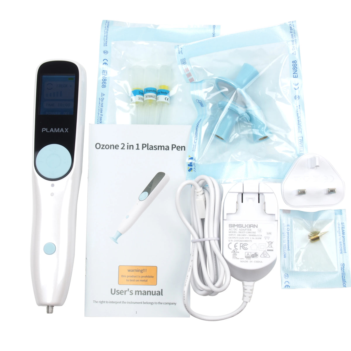 Plamax-Bolígrafo de ducha de Plasma con fibroblasto de ozono, 2 en 1, eliminador automático de verrugas, pecas, topos, levantamiento de párpados, eliminación de acné, dispositivo de cuidado de la piel