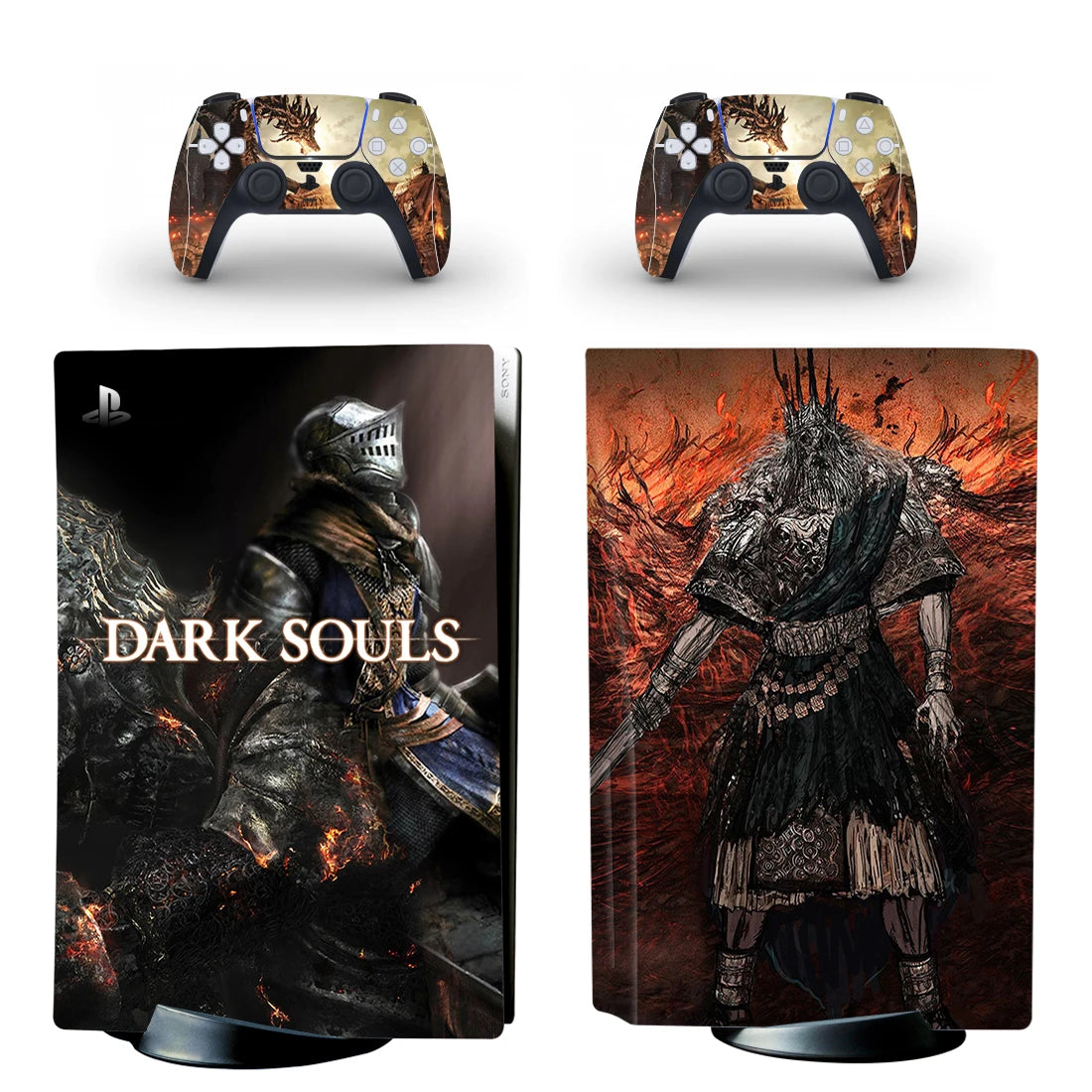 Adhesivo de vinilo para consola y mandos de PS5: Edición estándar con diseño de Dark Souls