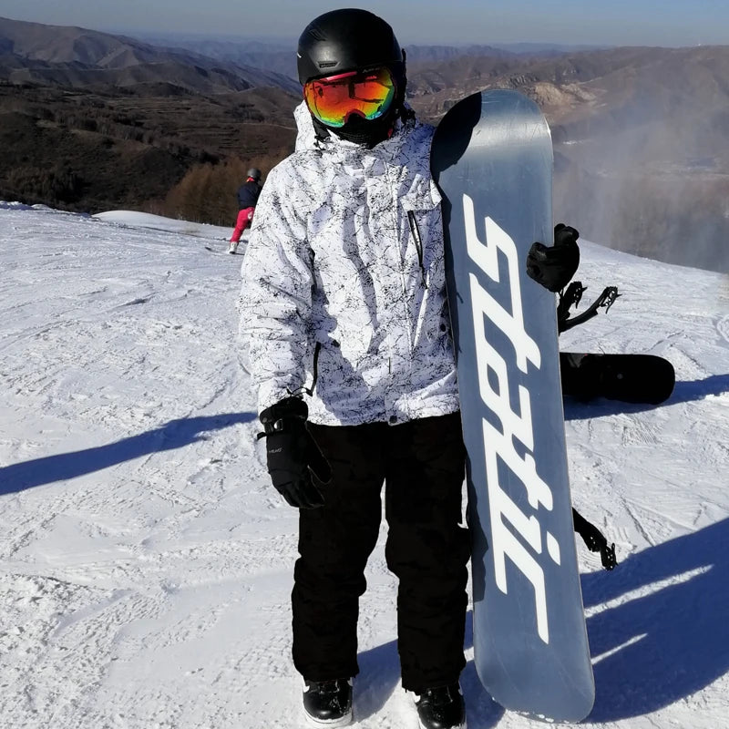 Traje de esquí grueso y cálido para hombre, trajes de esquí impermeables a prueba de viento, chaqueta y pantalones de snowboard para hombre, monos de nieve, invierno nuevo