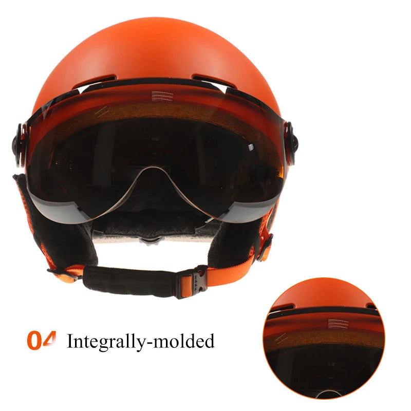 Casco de esquí MOON moldeado integralmente PC + EPS casco de esquí de alta calidad gafas deportes al aire libre esquí Snowboard monopatín cascos para hombre