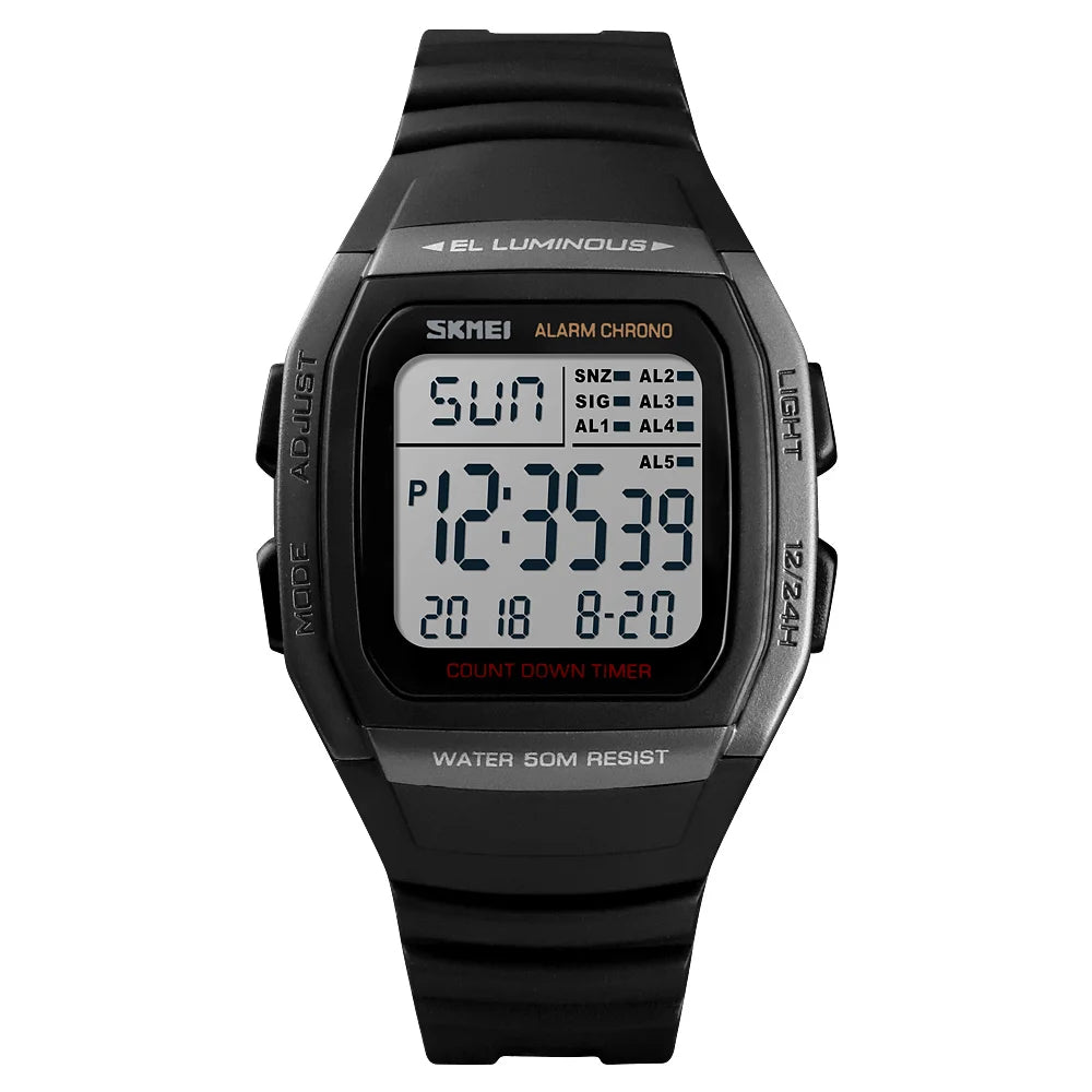 SKMEI Fashion Men Watches Waterproof Sports Digital LED Alarm Chrono Electronic Clock Man Student Wristwatch Relogio Masculino
