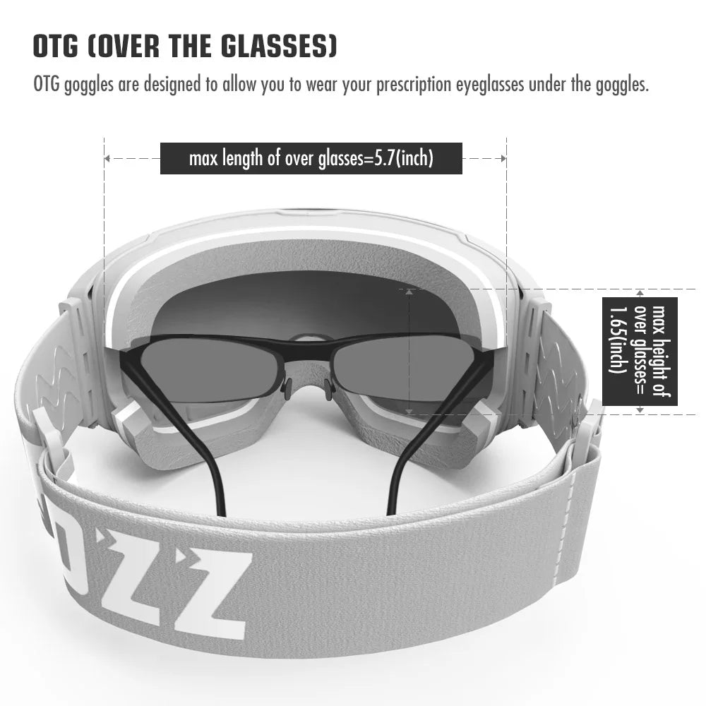 COPOZZ Gafas de esquí magnéticas con lentes de cambio rápido y estuche, protección 100% UV400, gafas de snowboard antivaho para hombres y mujeres