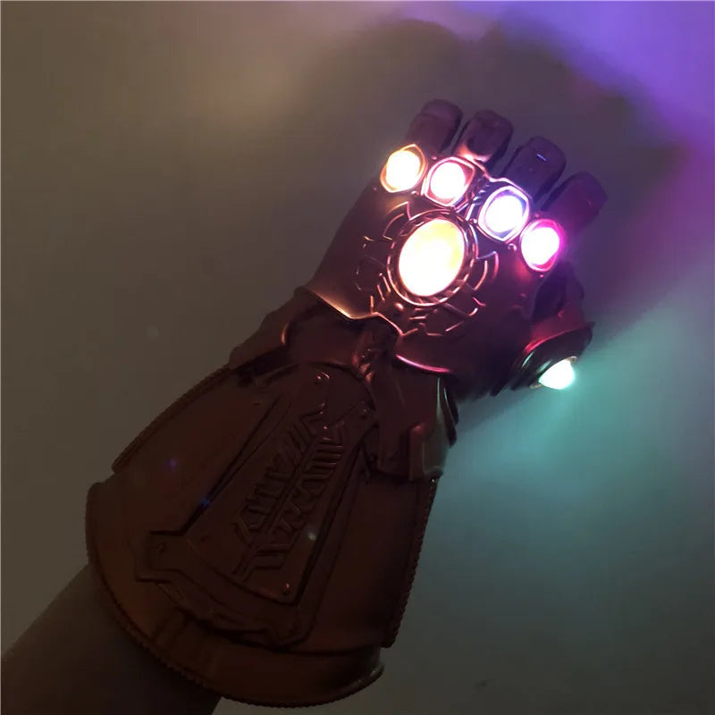 Guante de Iron Man de Marvel, guantes con luz LED 1:1, Thanos, vengadores, superhéroe, guantelete, héroe, Thor, Capitán América, Cosplay, regalo para niños