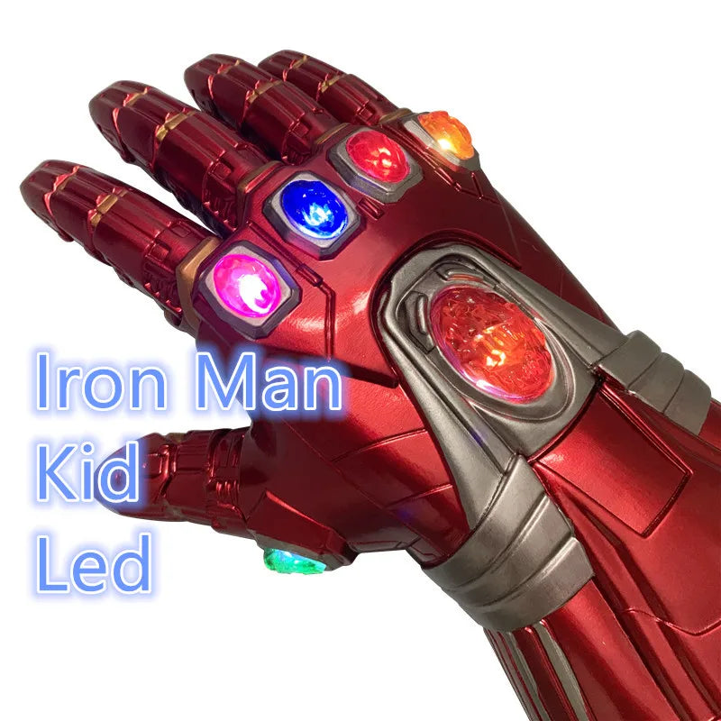 Guante de Iron Man de Marvel, guantes con luz LED 1:1, Thanos, vengadores, superhéroe, guantelete, héroe, Thor, Capitán América, Cosplay, regalo para niños