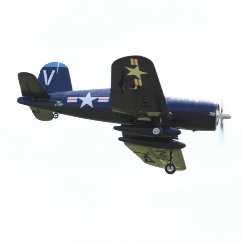FMSRC-miniavión Warbird F4U Corsair V2 azul PNP de radiocontrol, modelo de avión, avión Avion pequeño, regalo barato, 800mm
