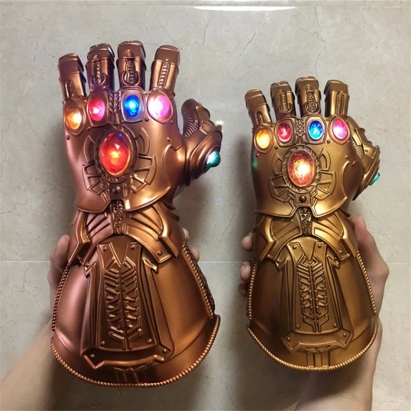 Guante de Iron Man de Marvel, guantes con luz LED 1:1, Thanos, vengadores, superhéroe, guantelete, héroe, Thor, Capitán América, Cosplay, regalo para niños