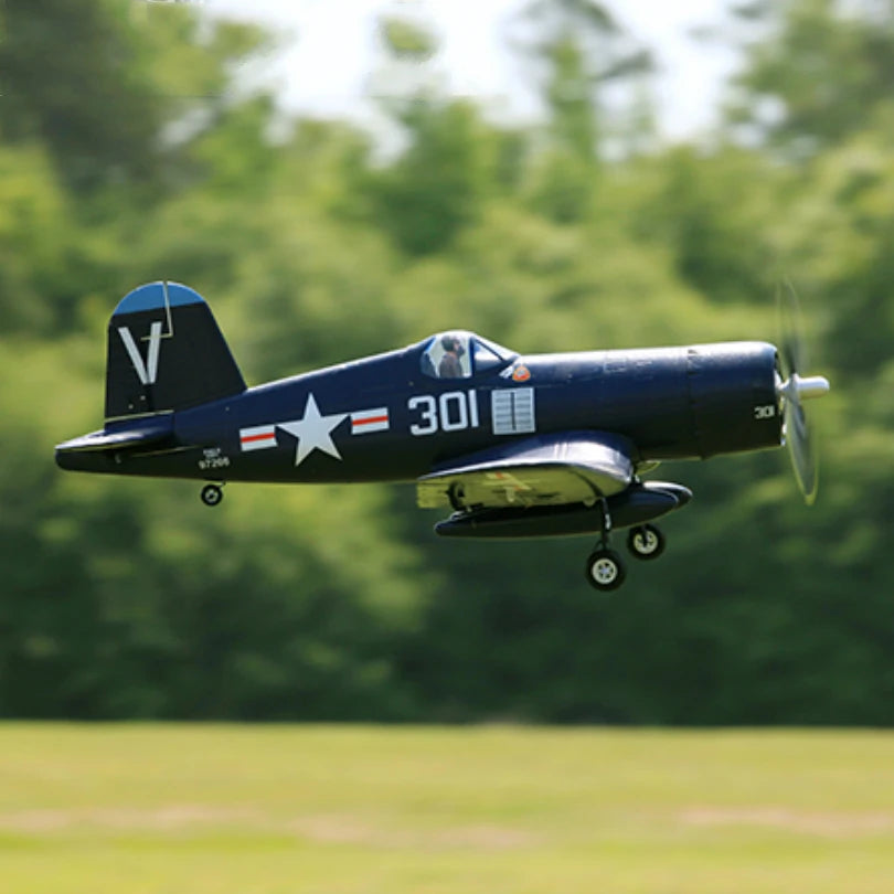 FMSRC-miniavión Warbird F4U Corsair V2 azul PNP de radiocontrol, modelo de avión, avión Avion pequeño, regalo barato, 800mm