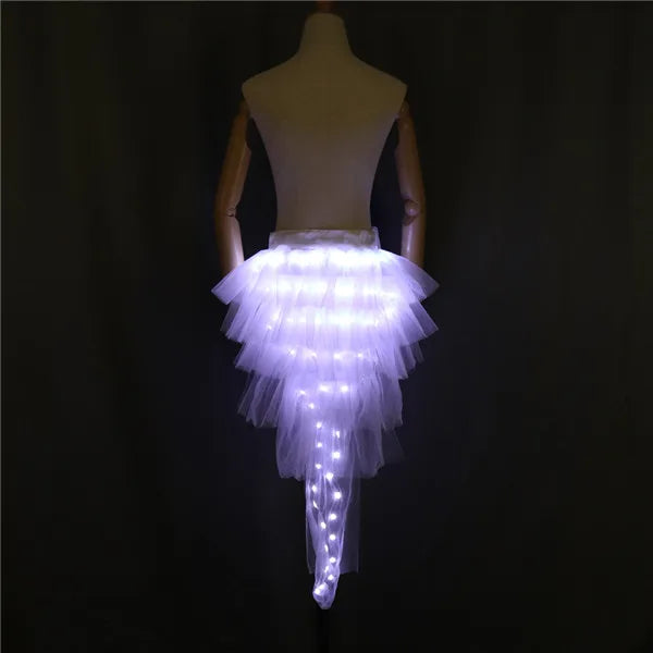 Falda Tutú LED de Moda para Baile, Mini Tutú de Neón Arcoíris, Disfraz de Luces para Adultos, Falda con Corsé TFS