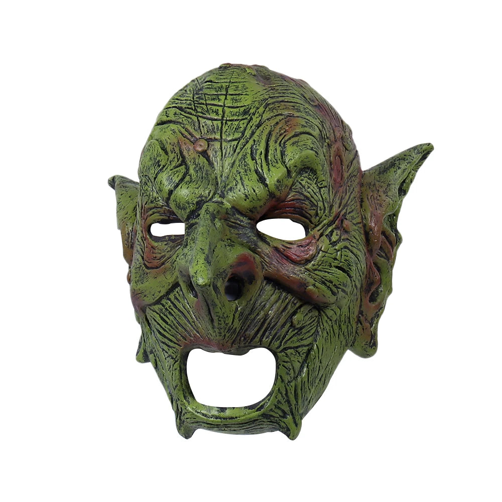 Máscara de Goblin para disfraz de Halloween, máscara facial de Gnomo Greepy, goblinoide de látex, utilería para casco de Carnaval