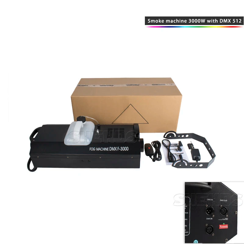 SHEHDS Control remoto inalámbrico 3000W máquina de humo efecto de atmósfera de escenario para DJ Disco boda fiesta moda Navidad