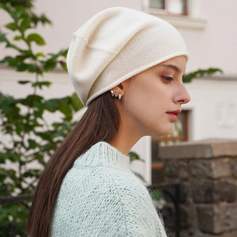 Gorro de Cachemira para mujer, gorro de Cachemira Natural auténtica para hombre, Unisex, cálido, cómodo, tejido a mano, gorro de Cachemira para niño, tejido sin costuras